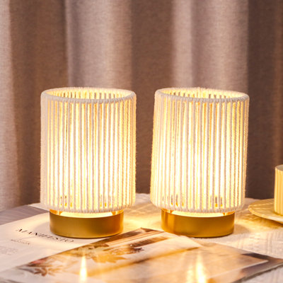 Ensemble de 2 lampes de table en corde de coton tressée 6,5 po JHY DESIGN