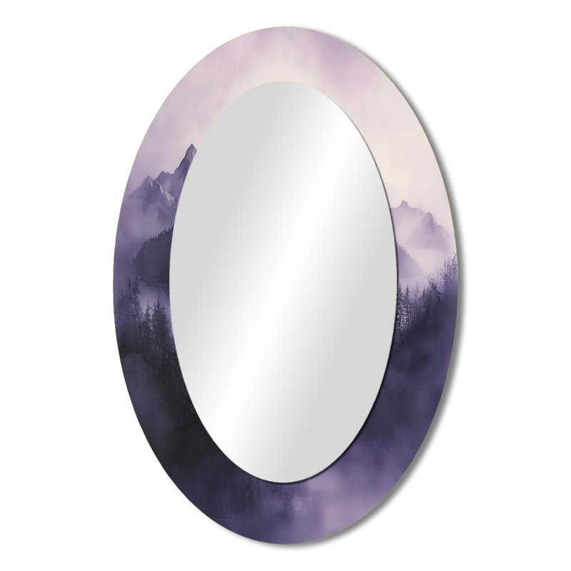 Miroir mural Misty Peaks In The Twilight IV - Gris, 36 po x 24 po