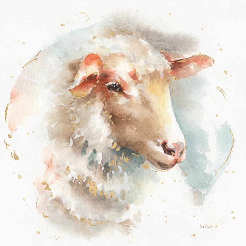 «Farm Friends IV» par Lisa Audit - peinture sur toile tendue, H 36 po x l 36 po