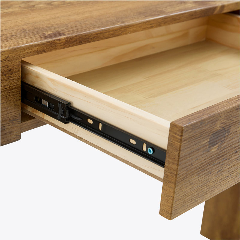 50" Console Table with 2 Drawer, Natural Wood