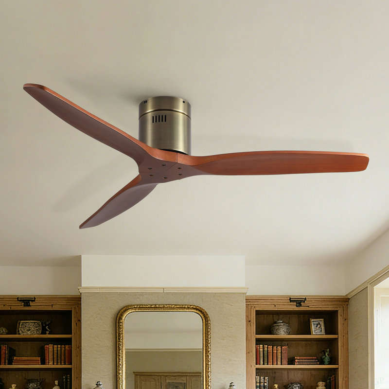 Ventilateur de plafond encastré en bois massif 52 pouces American Farmhouse