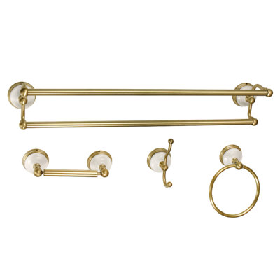 Ensemble de quincaillerie de salle de bain victorienne Kingston en laiton 4 pièces
