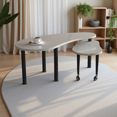 Table basse rotative contemporaine avec pieds en bois d'hévéa massif, table basse rotative à 360 degrés avec plateau en placage de grain de bois