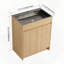 Armoire de buanderie autoportante pour meuble-lavabo avec évier en acier inoxydable et tuyau d'évacuation flexible
