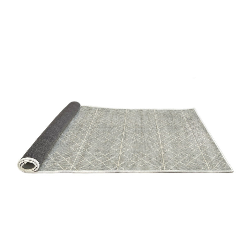 Tapis contemporain gris, Rond 6 pi