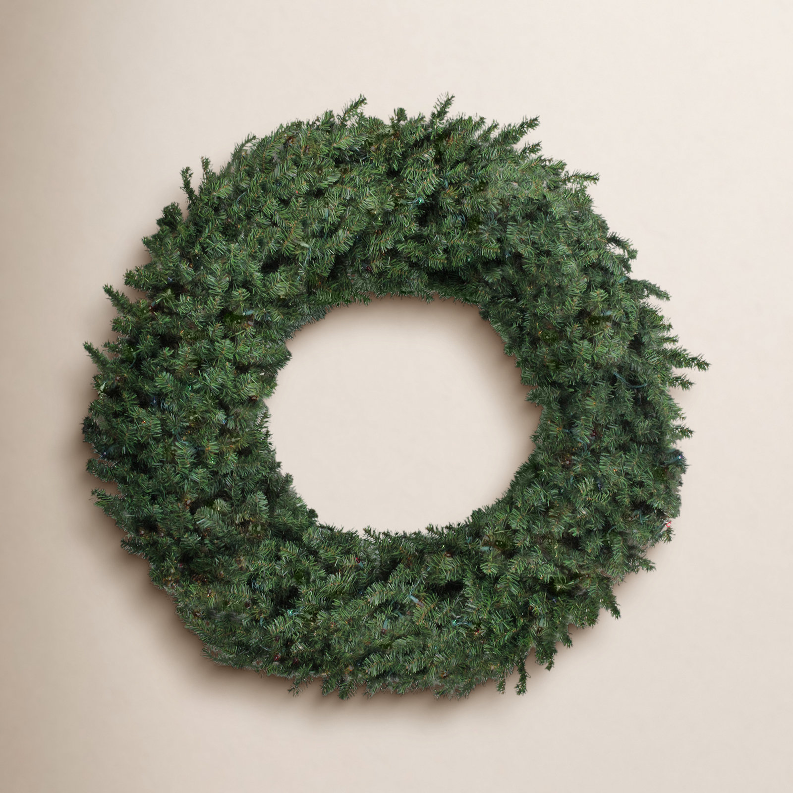 60" Pre-Lit Pine Wreath, Multi-colored