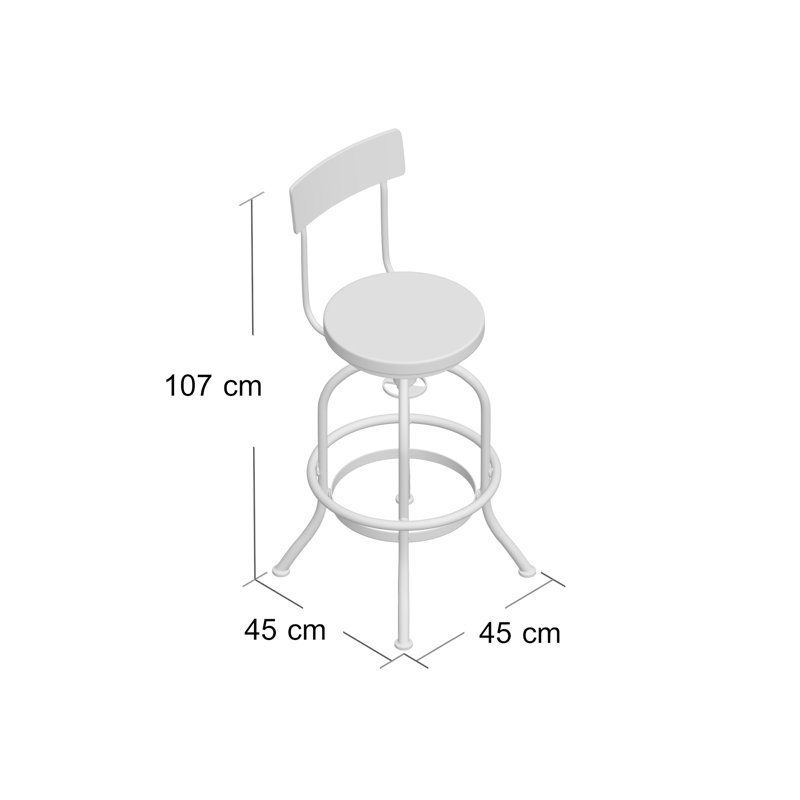 Adan Swivel Adjustable Height Counter Stool with Metal Frame