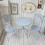 Ensemble de bistro extérieur pour 2 personnes, petite table de salle à manger rétro et ensemble de chaises pour patio, balcon, ensemble de tables de patio rondes