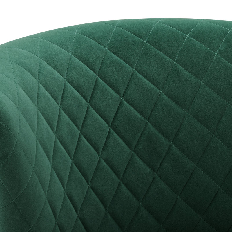 Chaise d'appoint en velours Tru, Velours vert