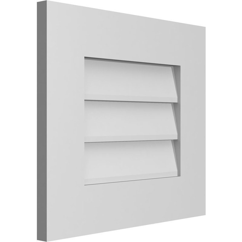 Vent à pignon rectangulaire en uréthane non-fonctionnel, H 16 po x l 18 po x P 1 po