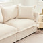 Canapé 2 places convertible en tissu chenille crème avec coussins nuage amovible