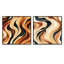 Rayures zébrées moka - Ensemble de 2 collages carrés abstraits-101847092-101847093