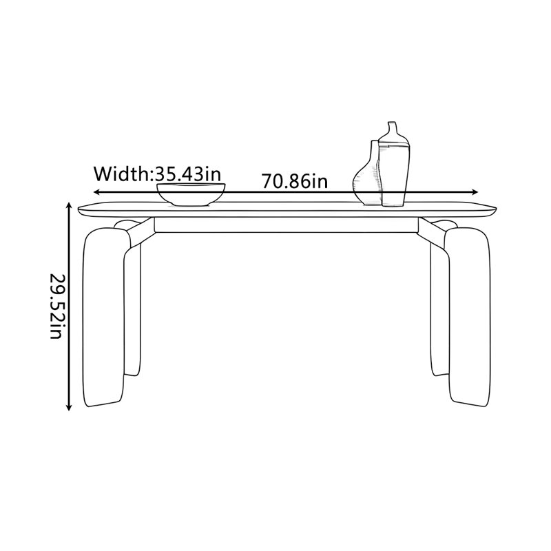 Table à vent vintage française, H 29,52 po x L 70,86 po x l 35,43 po