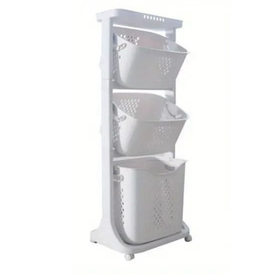 Modern Upgraded Three-tier Rolling Laundry Basket