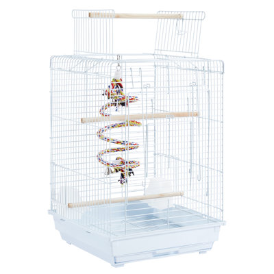 22.8'' Iron Play Top Travel Bird Cage with Perch