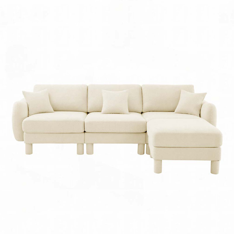 Canapé Boucle, Vert, 35" H x 109.4" W x 67.3" D