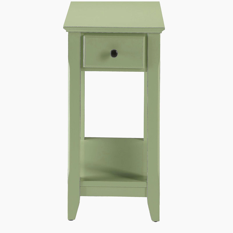 Table d'appoint vert clair avec tablette inférieure, Vert clair