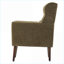 Fauteuil d'appoint rembourré en chenille, méridienne rembourrée vert olive avec coussin, pieds en bois massif pour petit salon et chambre à coucher-1457884517