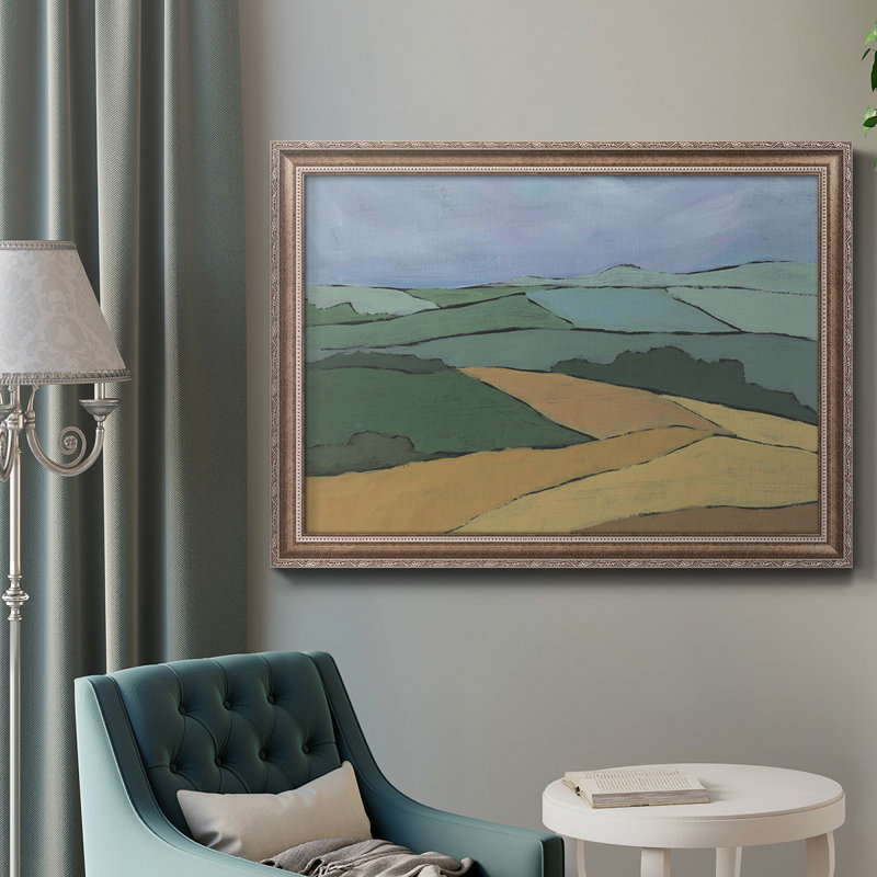 Topographie bloquée II - peinture sur toile encadrée, H 16 po x l 20 po x P 2,5 po