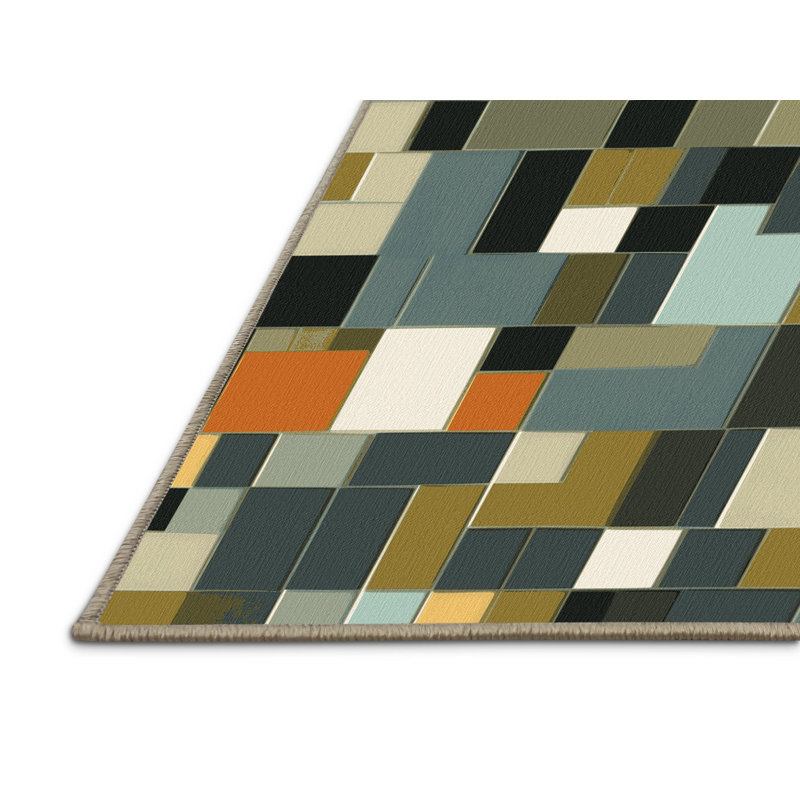 Tapis Earthly Cubes, Rectangulaire 8 pi x 10 pi