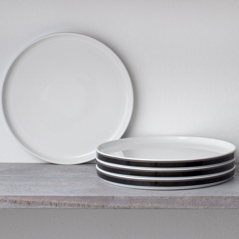 Noritake Colorstax Stripe Dinner Plates, 9 3/4", Black