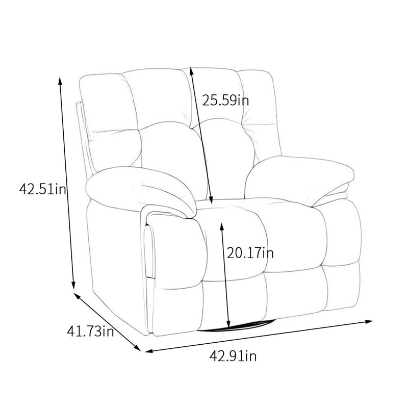 Casual Carbon Steel Frame Recliner With High Elast Swivel Recliner, Olive Polyester Blend