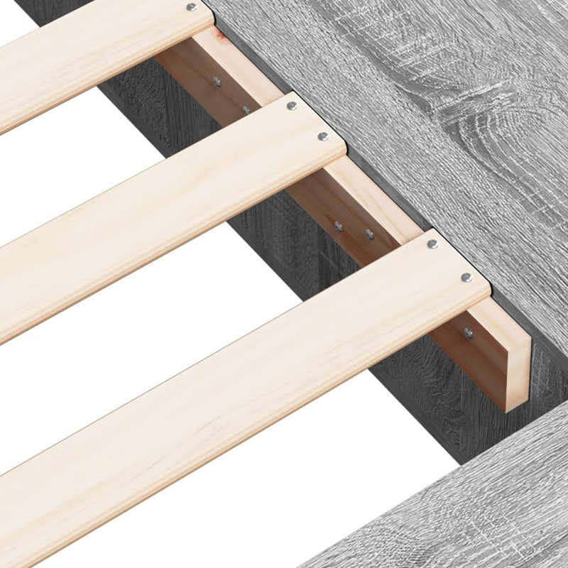 Vidaxl Bed Frame Engineered Wood, 200 x 200cm, Grey Sonoma