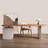 Nut-brown Half-circle Solid Wood Executive Desk with drawers desk-2134654651-2134654650