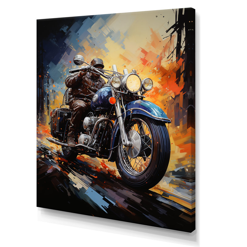 Fantaisie Moto Odyssey, Toile tendue, H 32 po x l 24 po x P 1 po