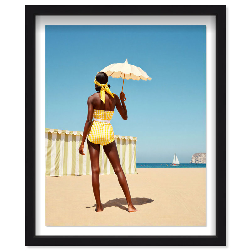 Cabana Muse III Shadowbox Fashion Print by Oliver Gal, Black Frame, 16 x 20, 21.5"H x 25.5"W, Natural Oak Shadowbox