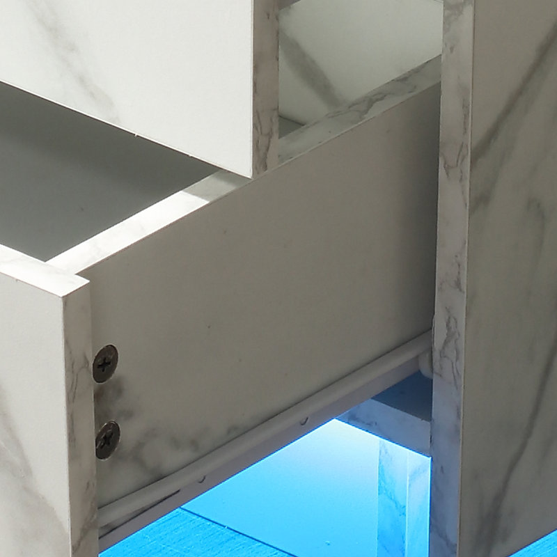 Table de chevet Kadejia, Marbre blanc