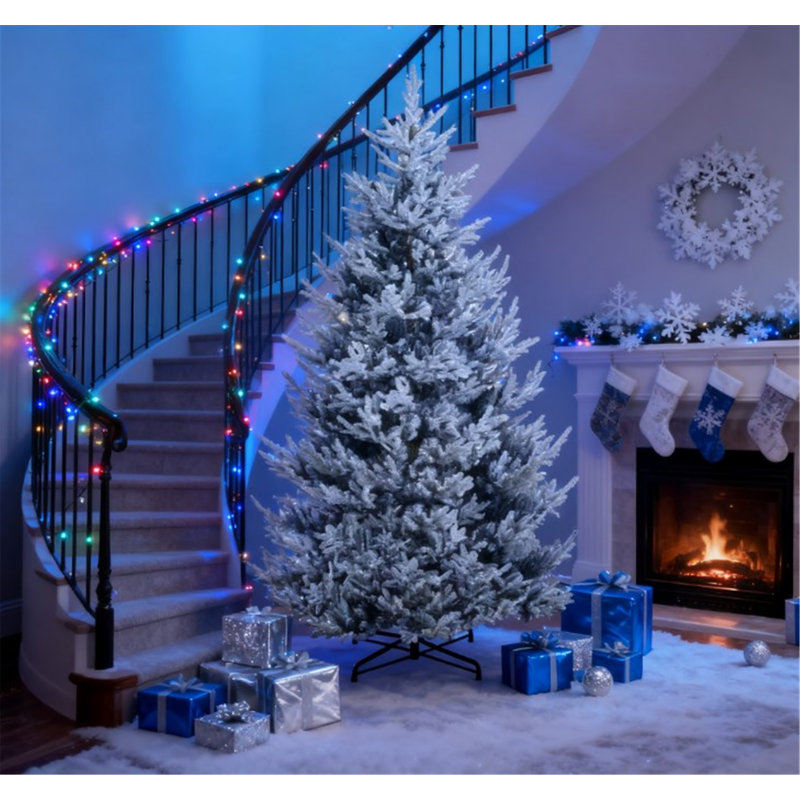 Arbre de Noël artificiel avec pointes 1939, base en acier, H 9 pi