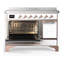 Majestic III Series 48 Inch Induction Range with 6 Induction Elements in Antique White (Chrome Trim)-1345769252-1345769254