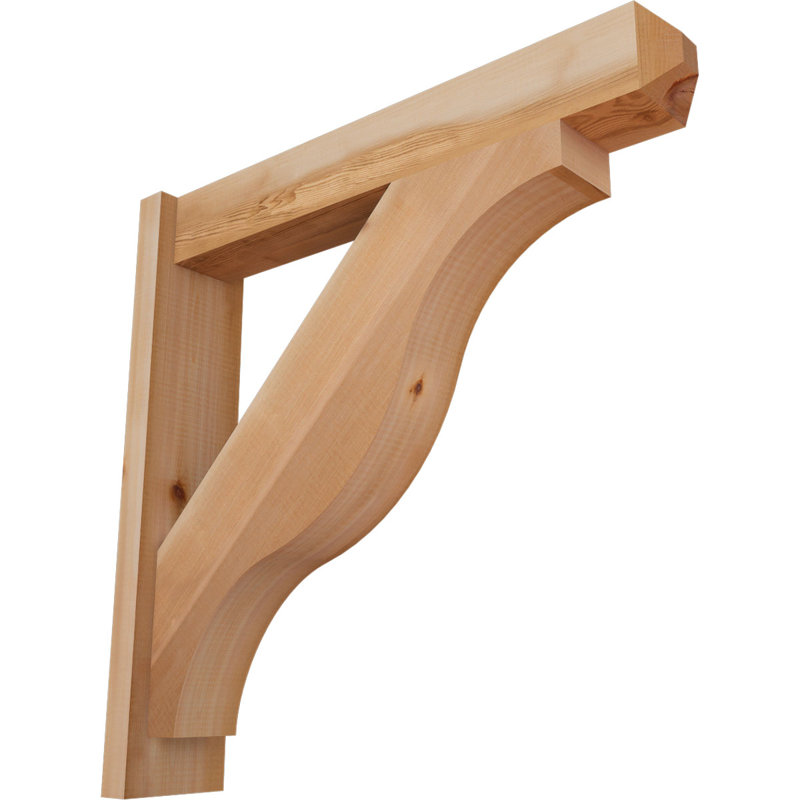 Persienne en bois rustique Funston Craftsman, P 28 po x H 28 po, Cèdre rouge de l'Ouest l 5 1/2 po (lisse)