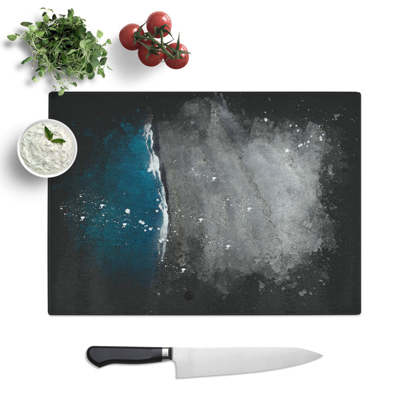 Tempered Glass the Black Sand Beach in Vik Iceland Chopping Board, 20 cm x 28.5 cm