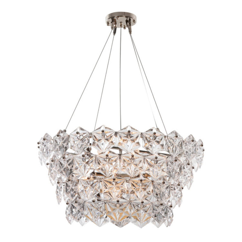 Lustre à ouverture unique, H 10 po x l 16 po x P 16 po, Or brossé, Couleurs mélangées