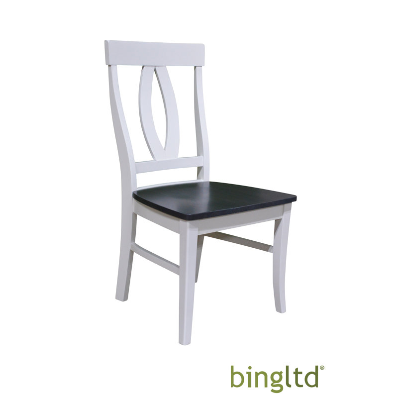 Chaise d'appoint en bois massif, Blanc