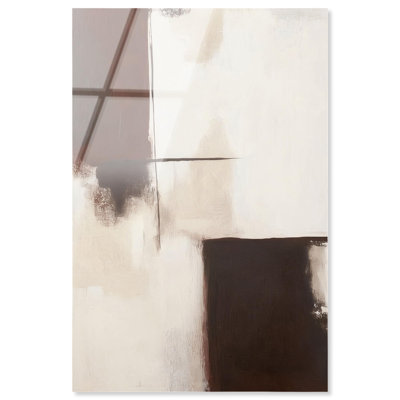 Art mural géométrique bohème bourgogne et beige en verre ultrabrillant sans cadre par Art Remedy, prêt à accrocher, 24 x 36