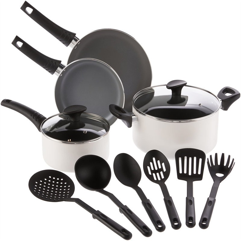 Batterie de cuisine 12 pièces Crème: des essentiels polyvalents pour une cuisson sans effort!