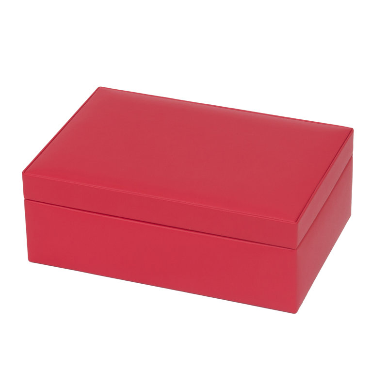 Norma Jewellery Box + Mirror, Red