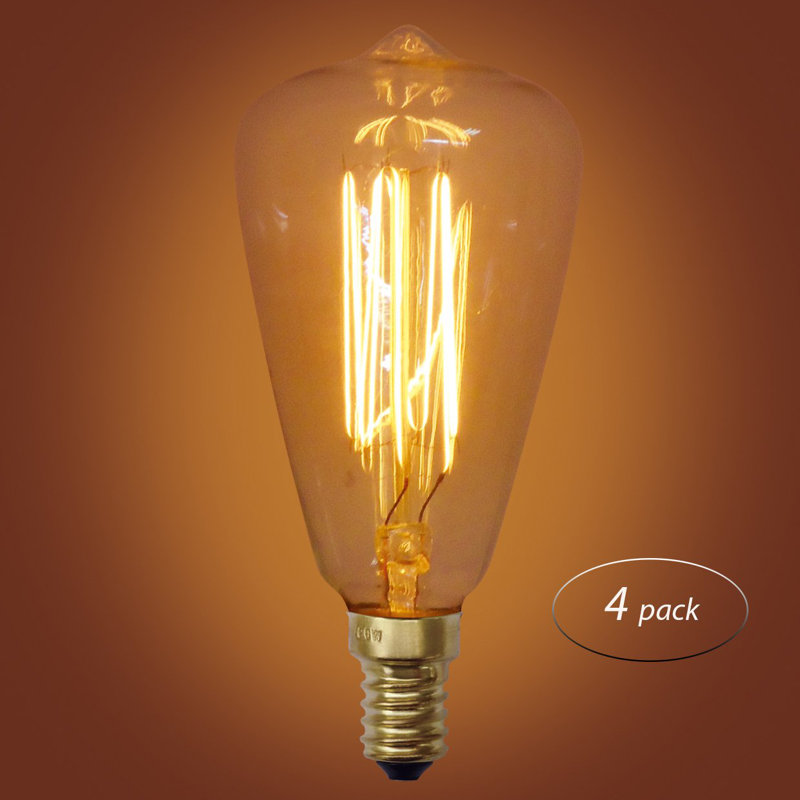 Ampoule incandescente à intensité variable 40 watts Acampora ST58, blanc chaud (2 700 K), culot E12 / candélabre
