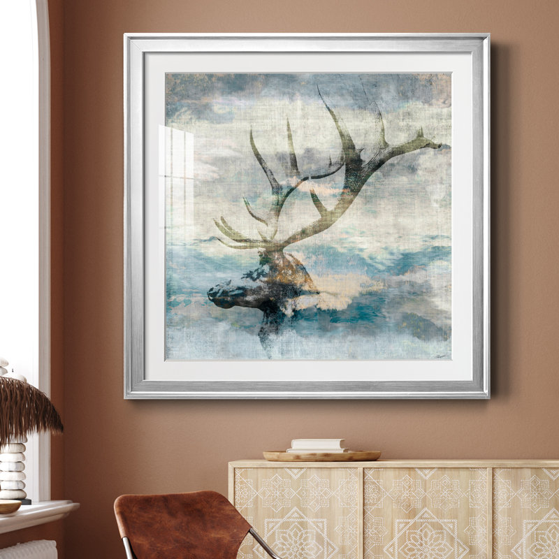 Wyoming II - peinture encadrée, Encadrement argenté, H 26,5 po x l 26,5 po x P 1,5 po