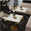 Table carrée bistro moderne tulipe 31,5 pouces avec plateau en faux marbre, facile à assembler, structure en métal robuste-102022836