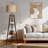 61'' Tall Boho Tripod Floor Lamp with Rattan and Fabric Shades for Home, 2 Pallet