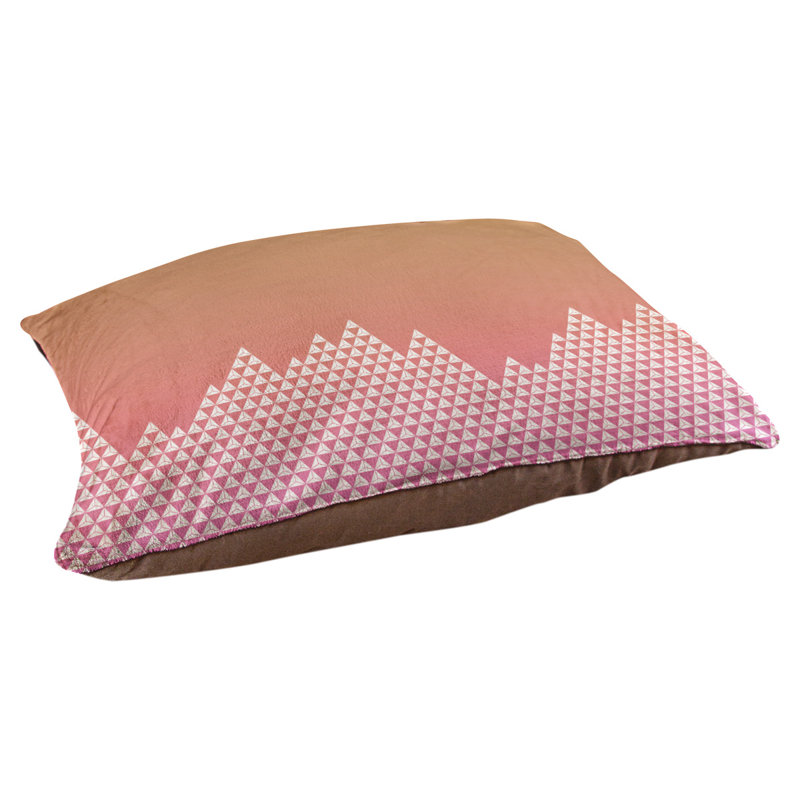 Coussin mountain dog Byrge, Moyen (30" x 20" D x 10" H), Orange, rose et gris