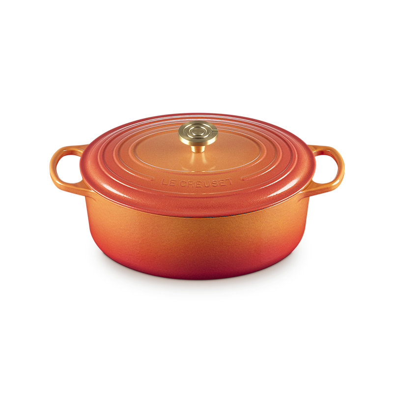 Le Creuset Signature Dutch Oven With Crucible Knob - Flamme Dorée, 6.75 quarts