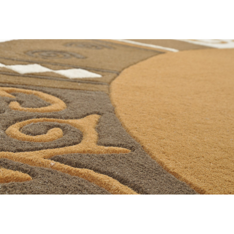 Ambadi Solid Colour Wool Hand Tufted Area Rug, Round 150cm