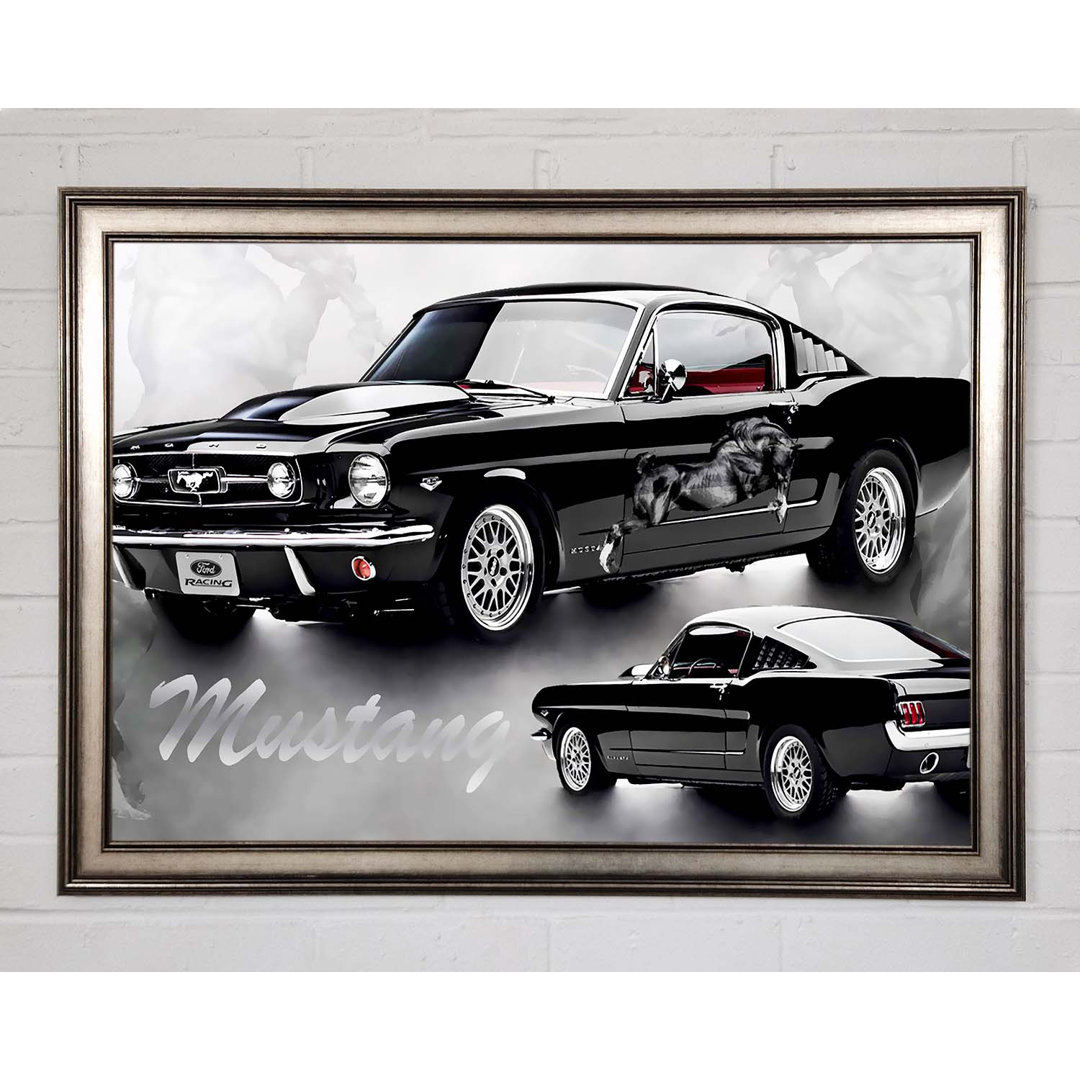 Mustang Fastback 67 Schwarz - Einzelner Bilderrahmen Kunstdrucke