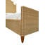 Bed Frame with Arched Headboard, Side Rails, and Footboard in Rattan with Wood Feet-6313011