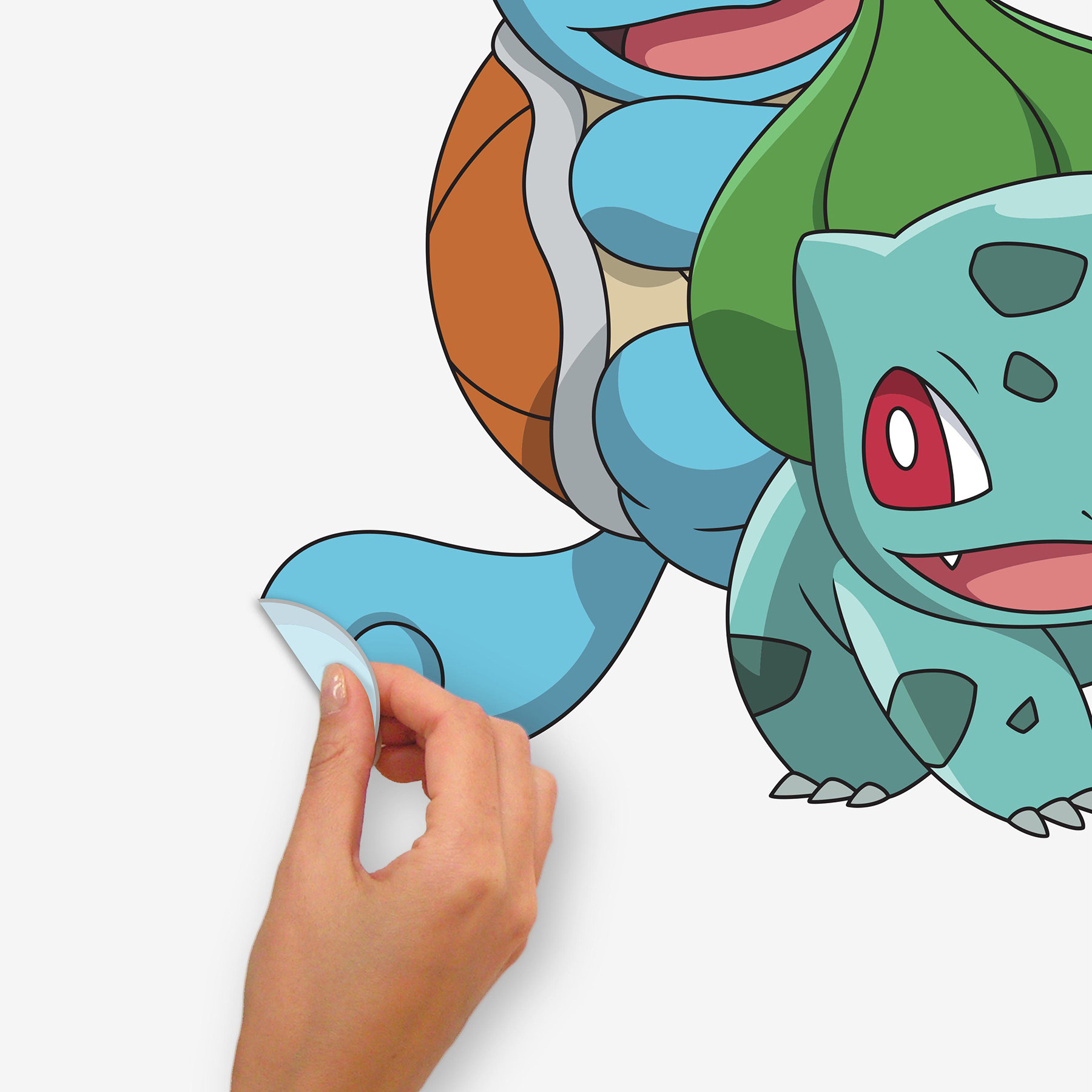 Room Mates Pokémon Squirtle, Charmander, and Bulbasaur Peel & Stick Giant Wall Decals Wayfair